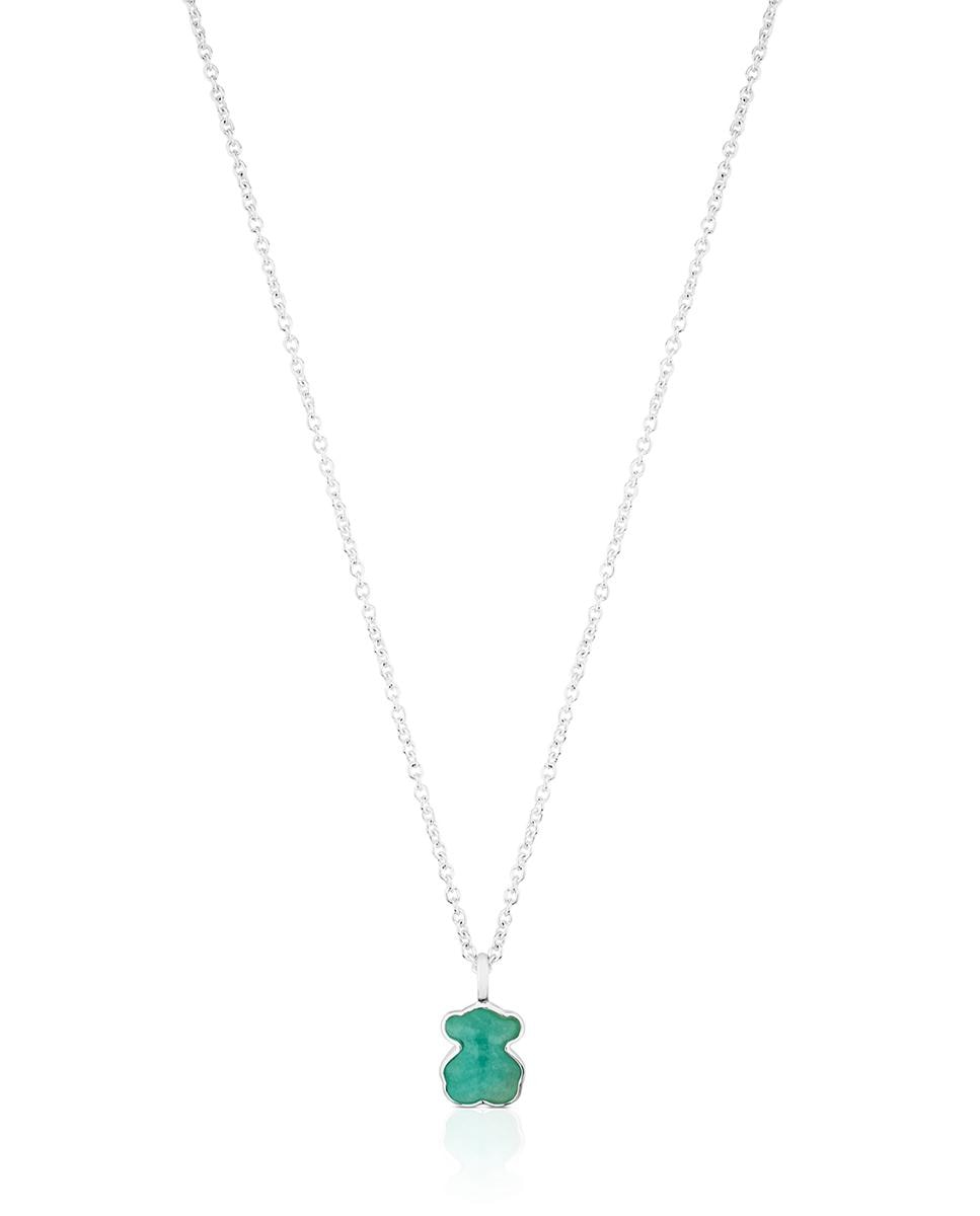 Colar New Color de Prata com Amazonita Verde-1