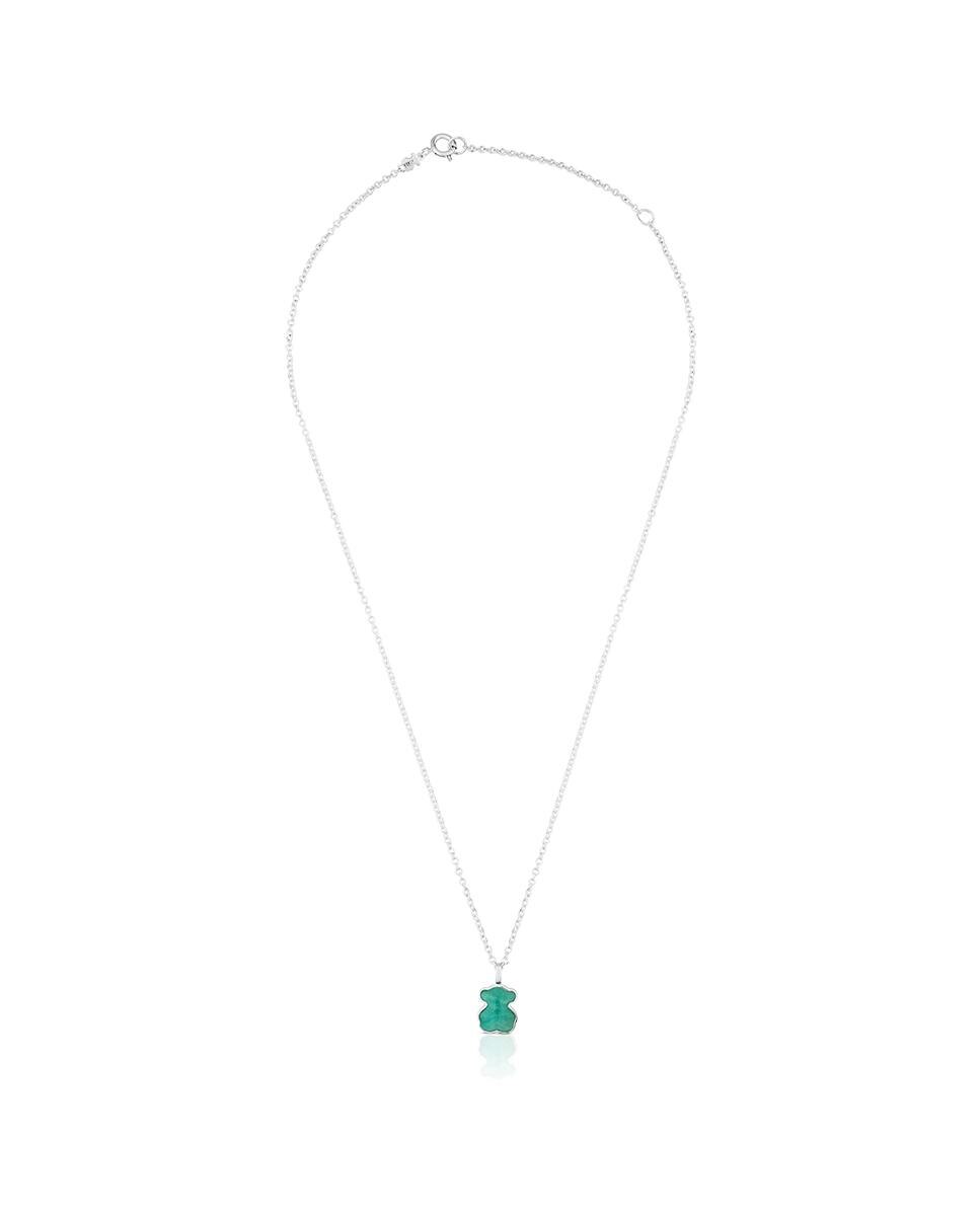 Colar New Color de Prata com Amazonita Verde-2