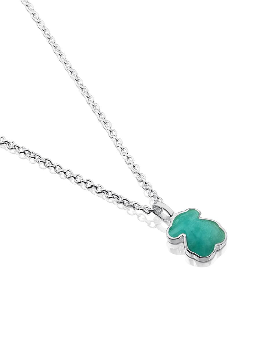 Colar New Color de Prata com Amazonita Verde-3