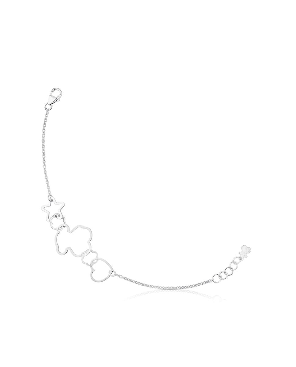 Pulseira de Corrente New Silueta de Prata Prateado-1
