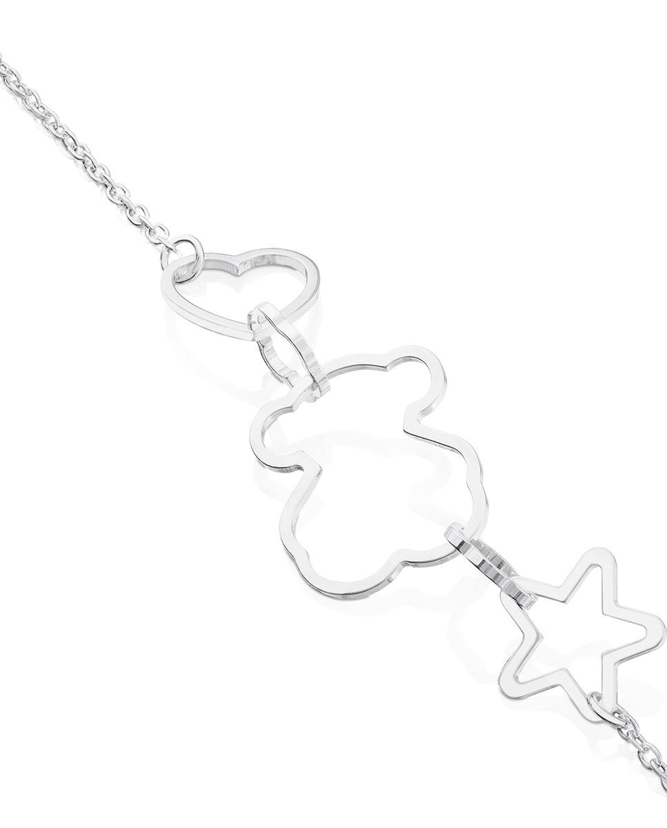 Pulseira de Corrente New Silueta de Prata Prateado-2