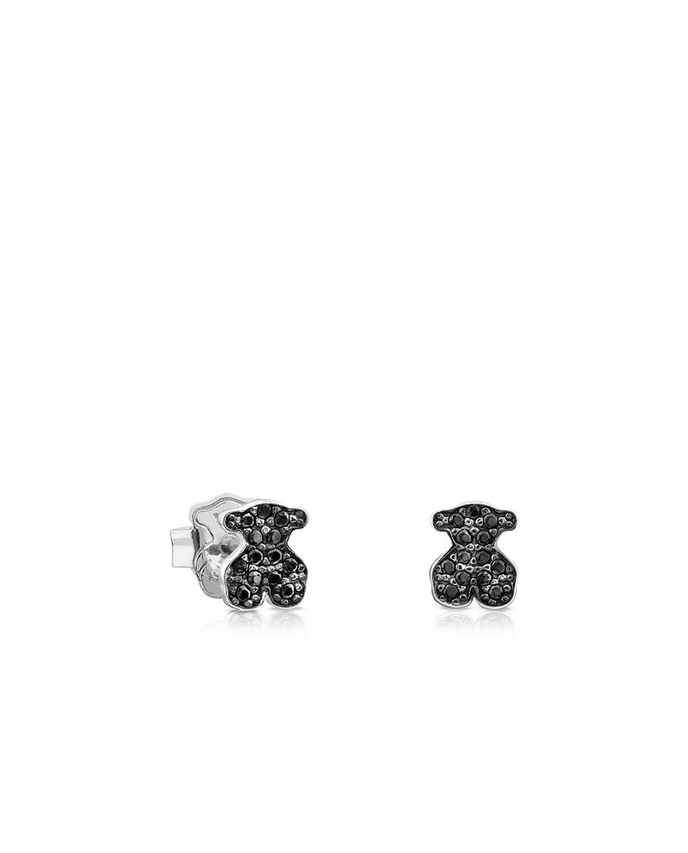 Brincos Motif de Prata com Espinela Preto-1