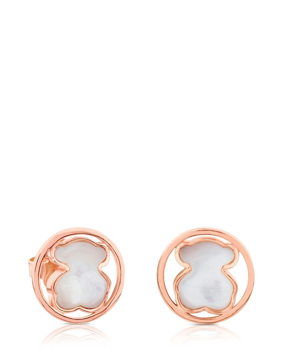 Brincos Camille Banhados em Ouro de 18 Kt Sobre Prata Rosa com Madrepérola Branco-1