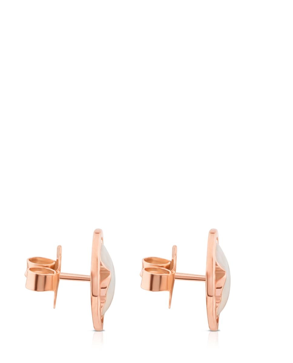 Brincos Camille Banhados em Ouro de 18 Kt Sobre Prata Rosa com Madrepérola Branco-2
