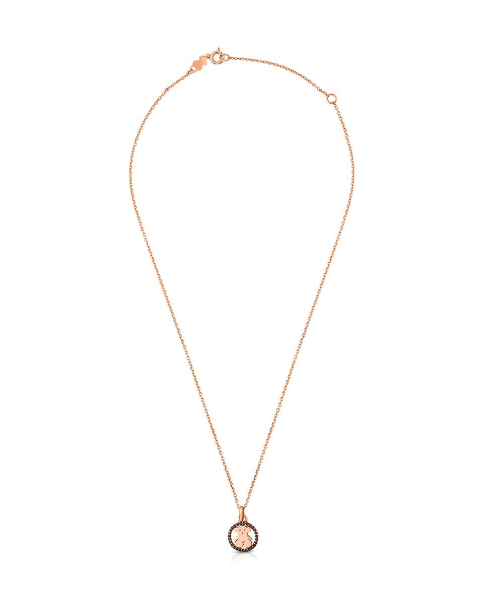 Colar Camille Banhado em Ouro de 18 Kt Sobre Prata Rosa com Espinelas Rosa-1