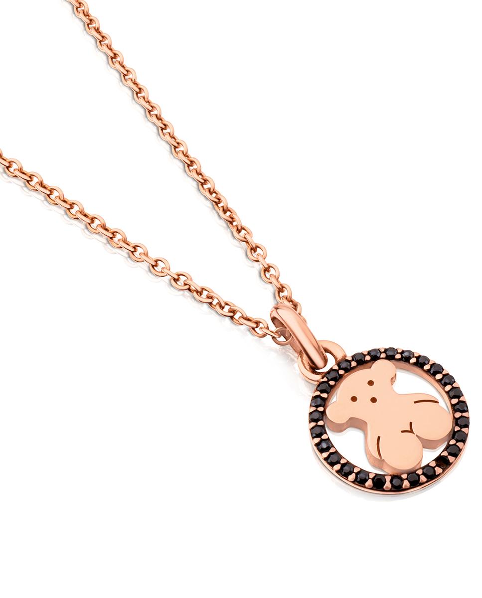Colar Camille Banhado em Ouro de 18 Kt Sobre Prata Rosa com Espinelas Rosa-3