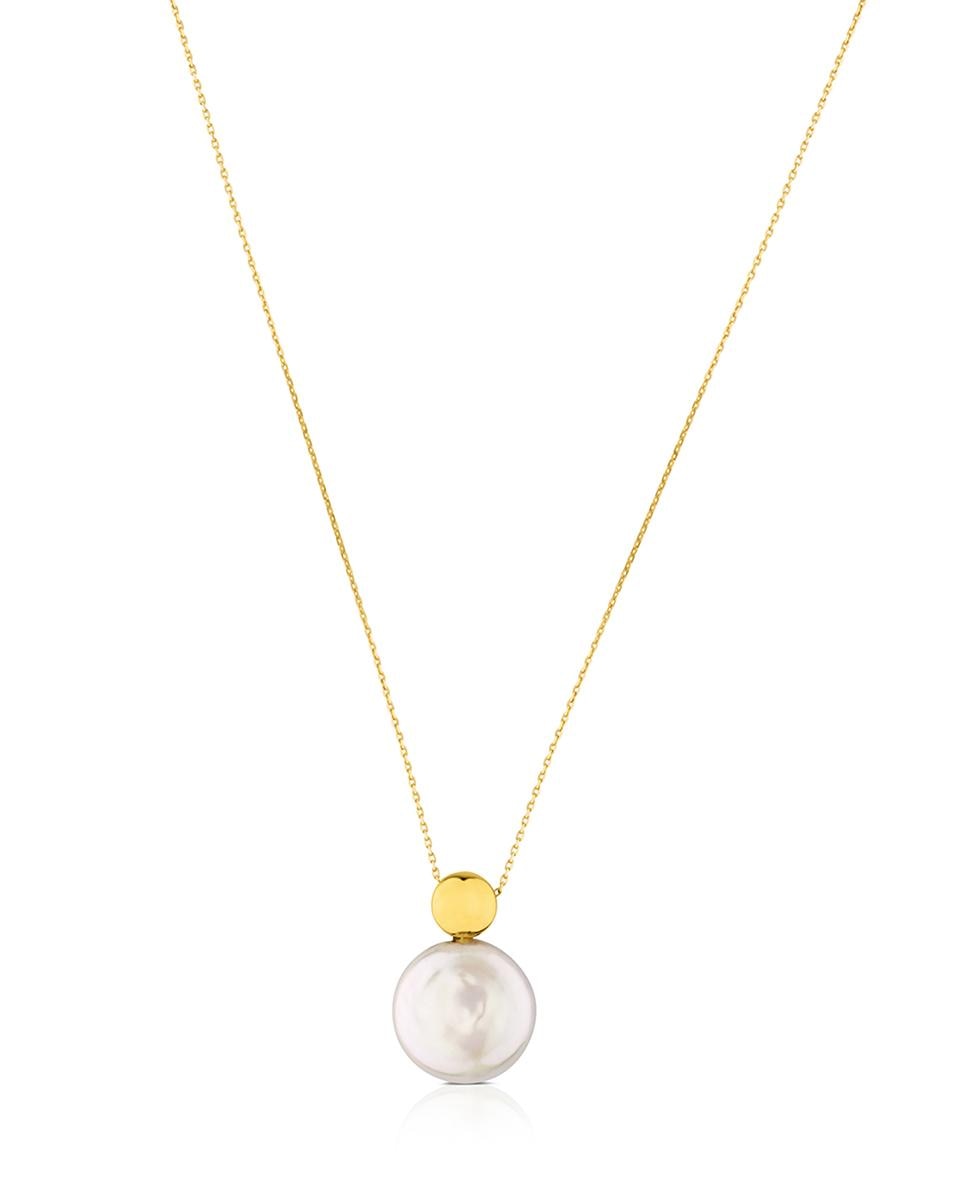 Colar Alecia de Ouro Amarelo com Pérola Branco-1