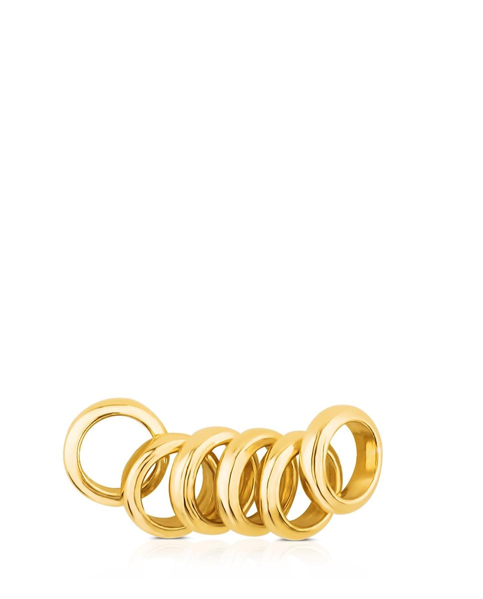 Set de 6 Anéis Hold Banhadas em Ouro de 18 Kt Sobre Prata para Pendentes Dourado-2