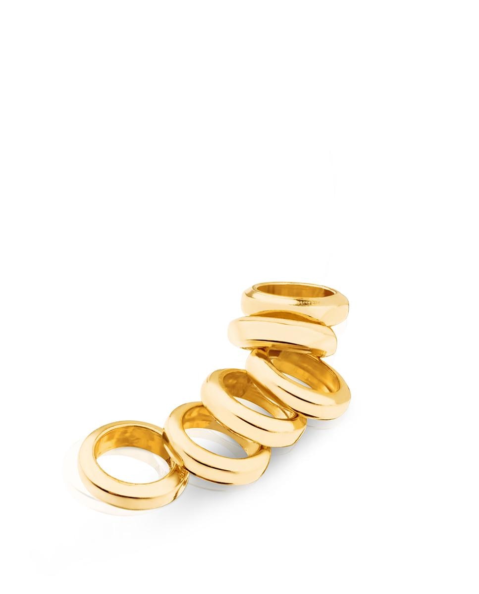 Set de 6 Anéis Hold Banhadas em Ouro de 18 Kt Sobre Prata para Pendentes Dourado-3