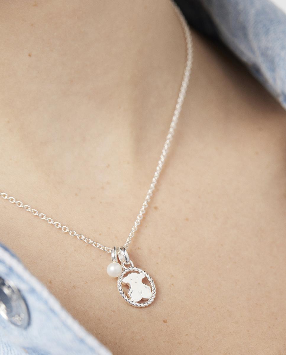 Colar Camee de Prata com Pérolas Branco-4