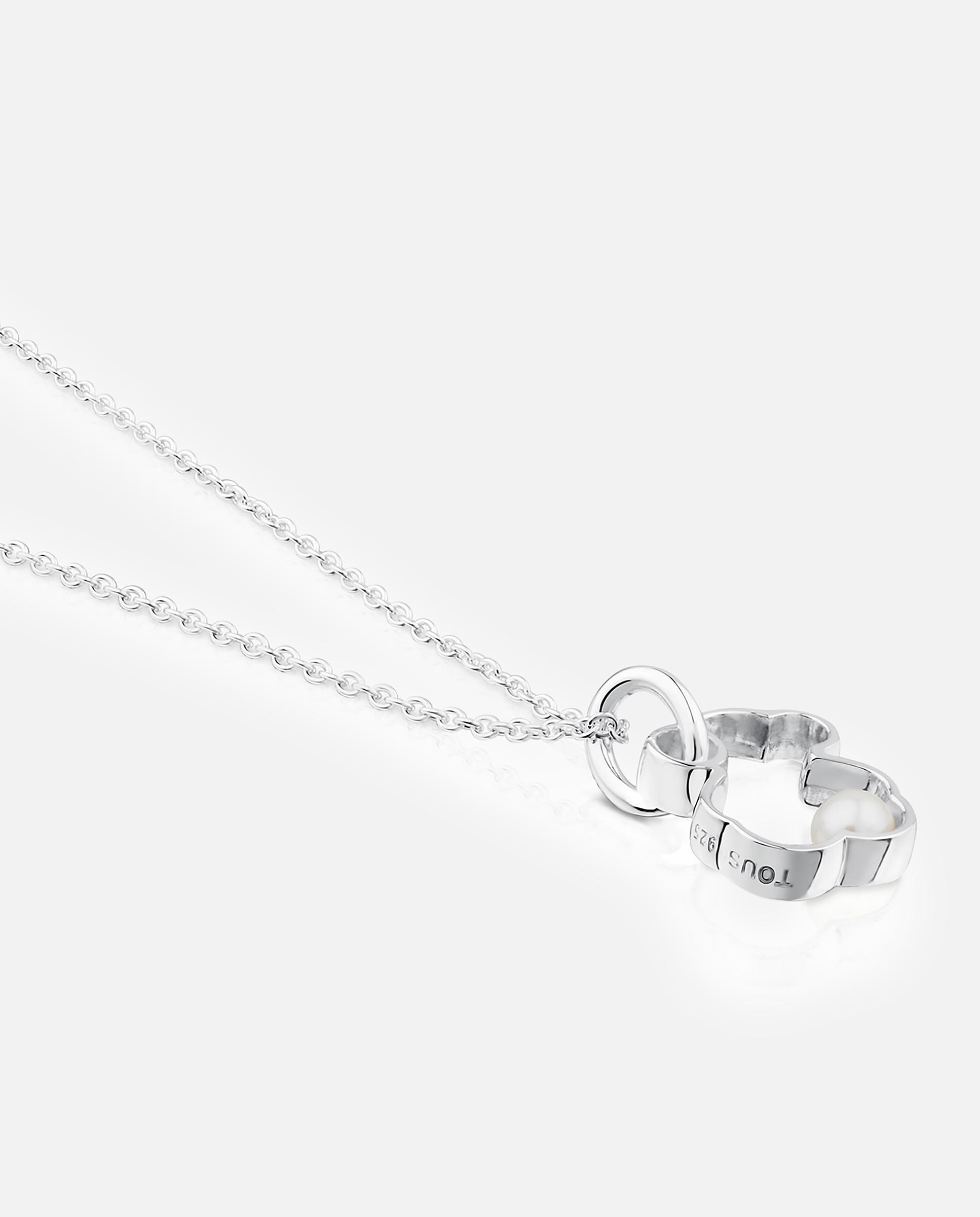 Colar Silhueta de Prata com Pérola Branco-2