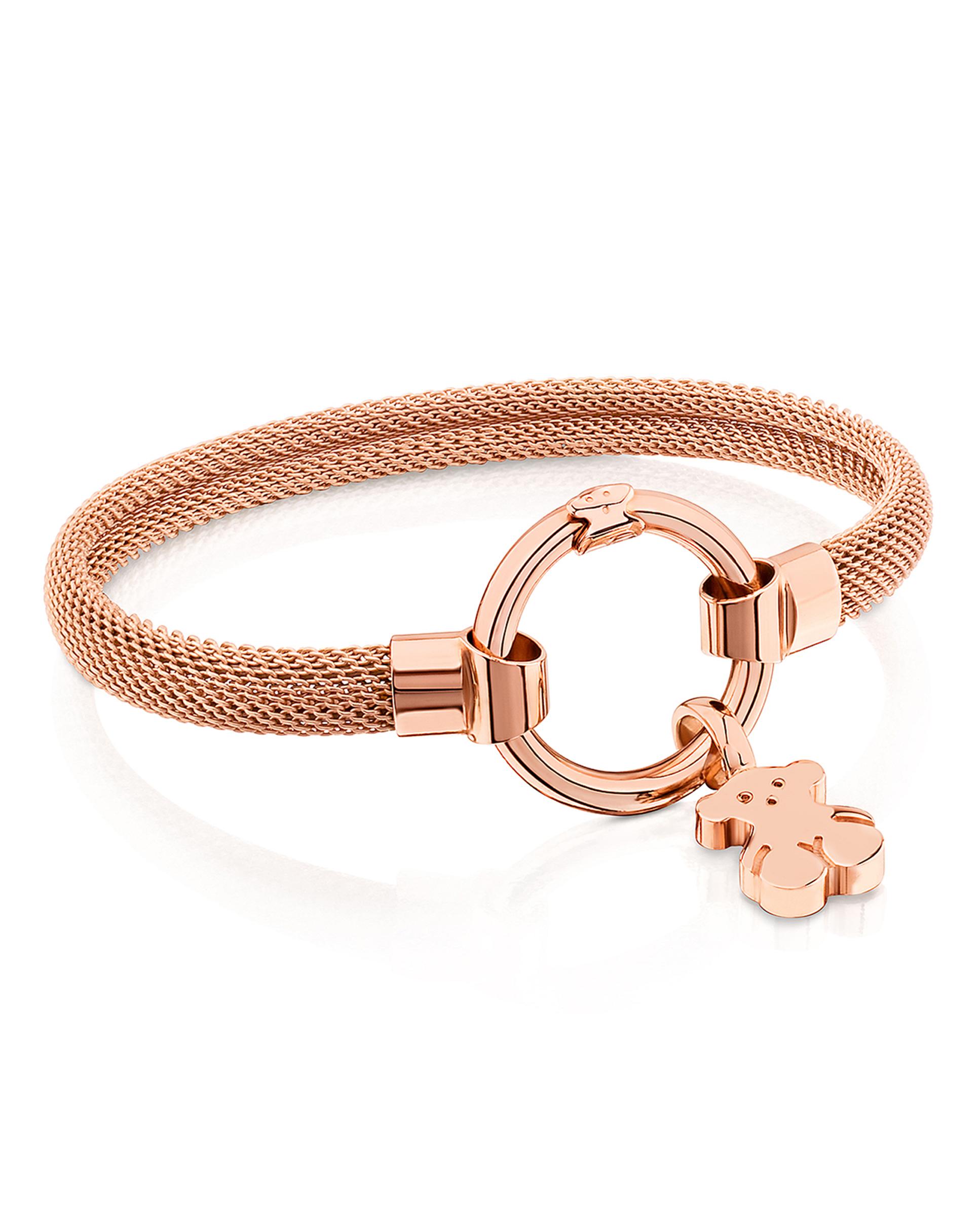 Pulseira Rígida Hold Banhada a Ouro de 18 Kt em Prata Rosa · Tous