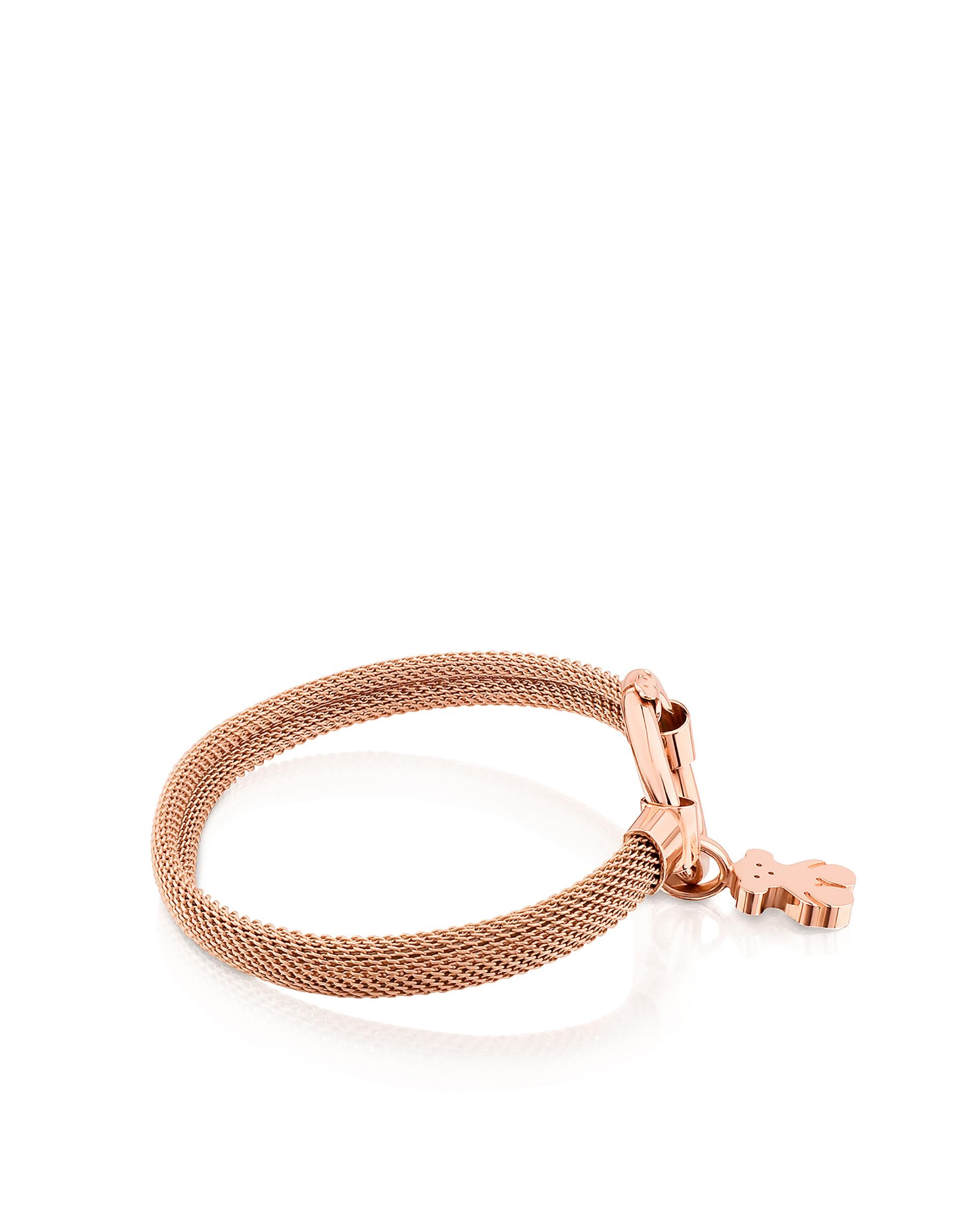Pulseira Rígida Hold Banhada a Ouro de 18 Kt em Prata Rosa Rosa-claro-2