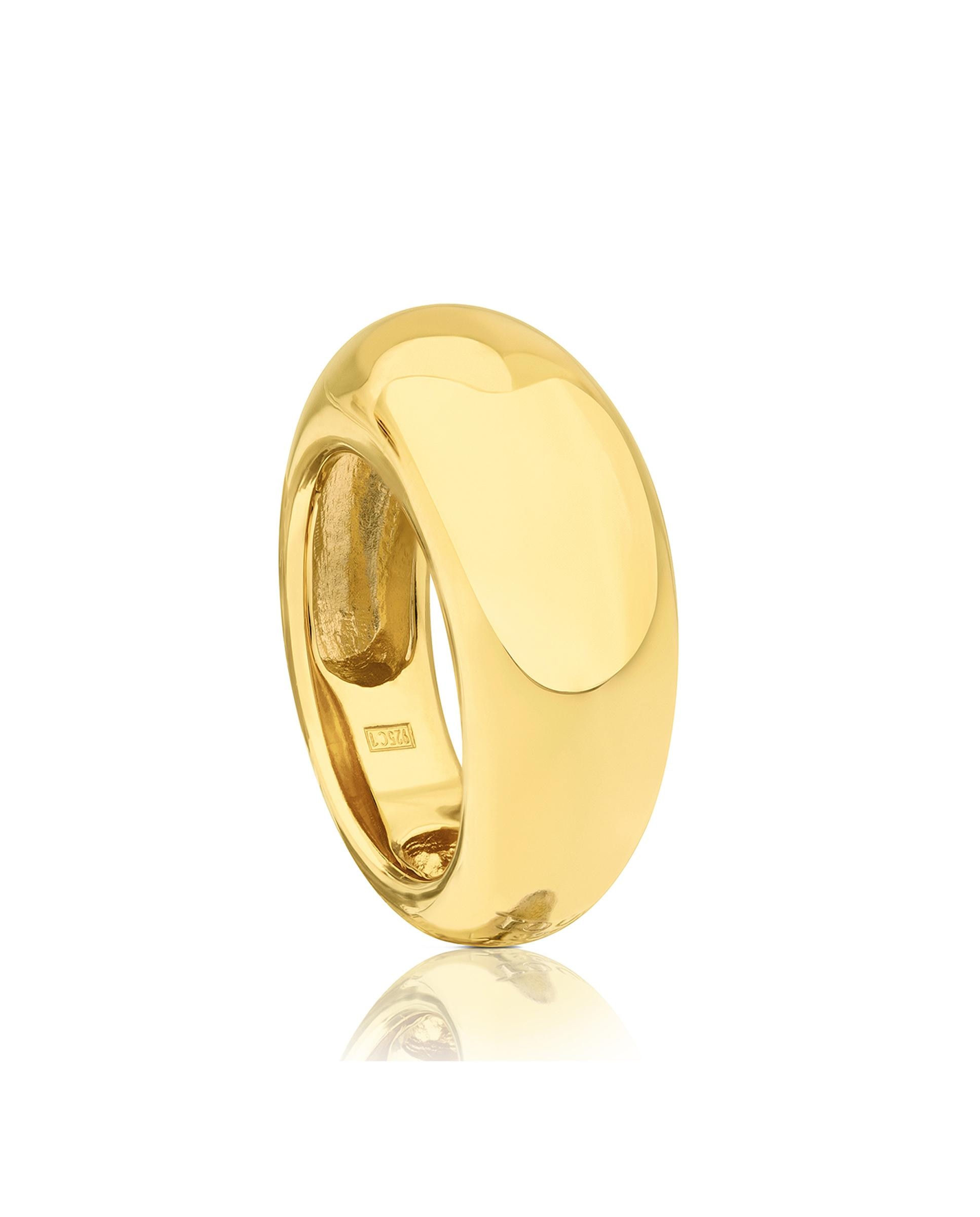 Anel Warm Banhado a Ouro de 18 Kt Sobre Prata Dourado-1
