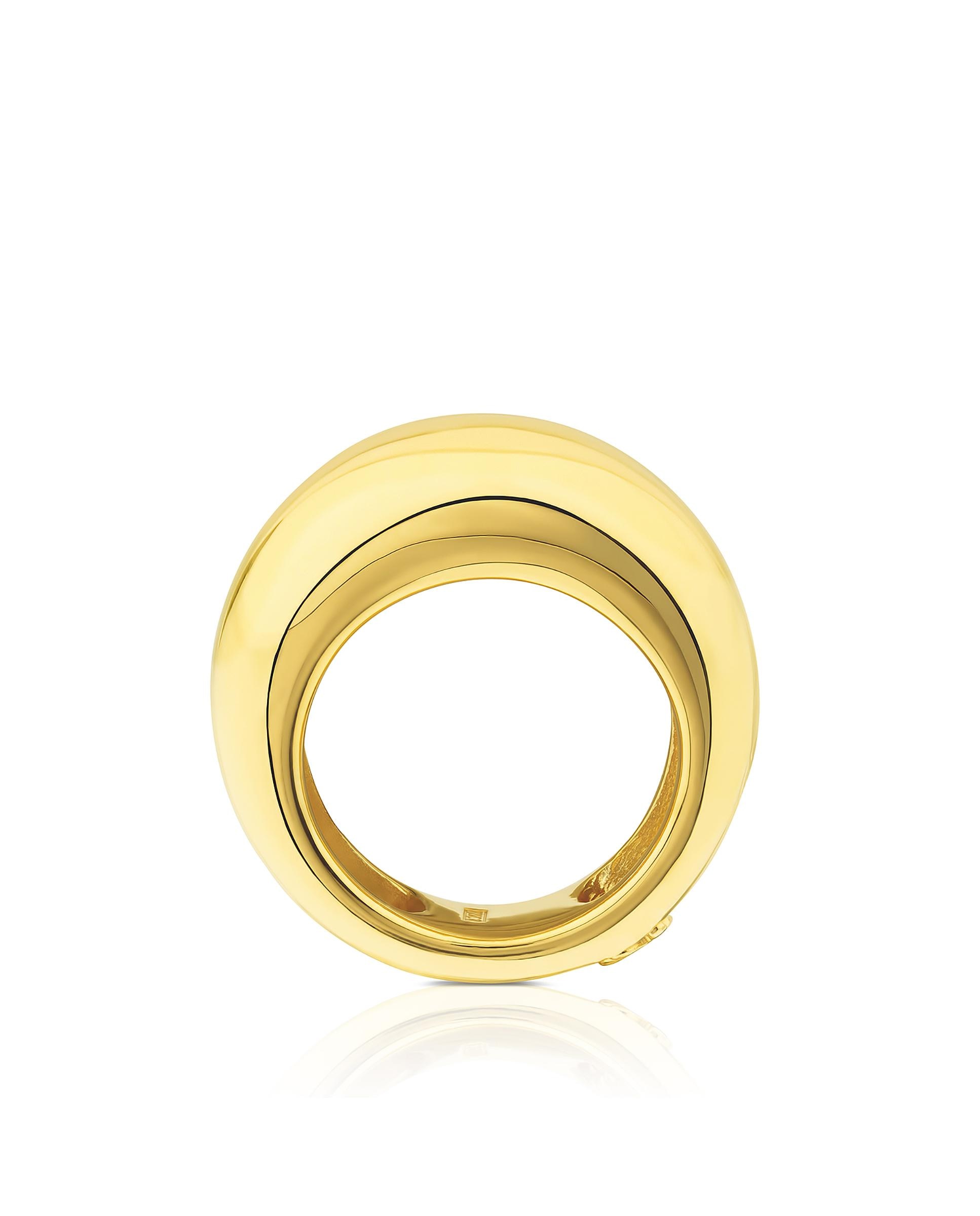 Anel Warm Banhado a Ouro de 18 Kt Sobre Prata Dourado-2