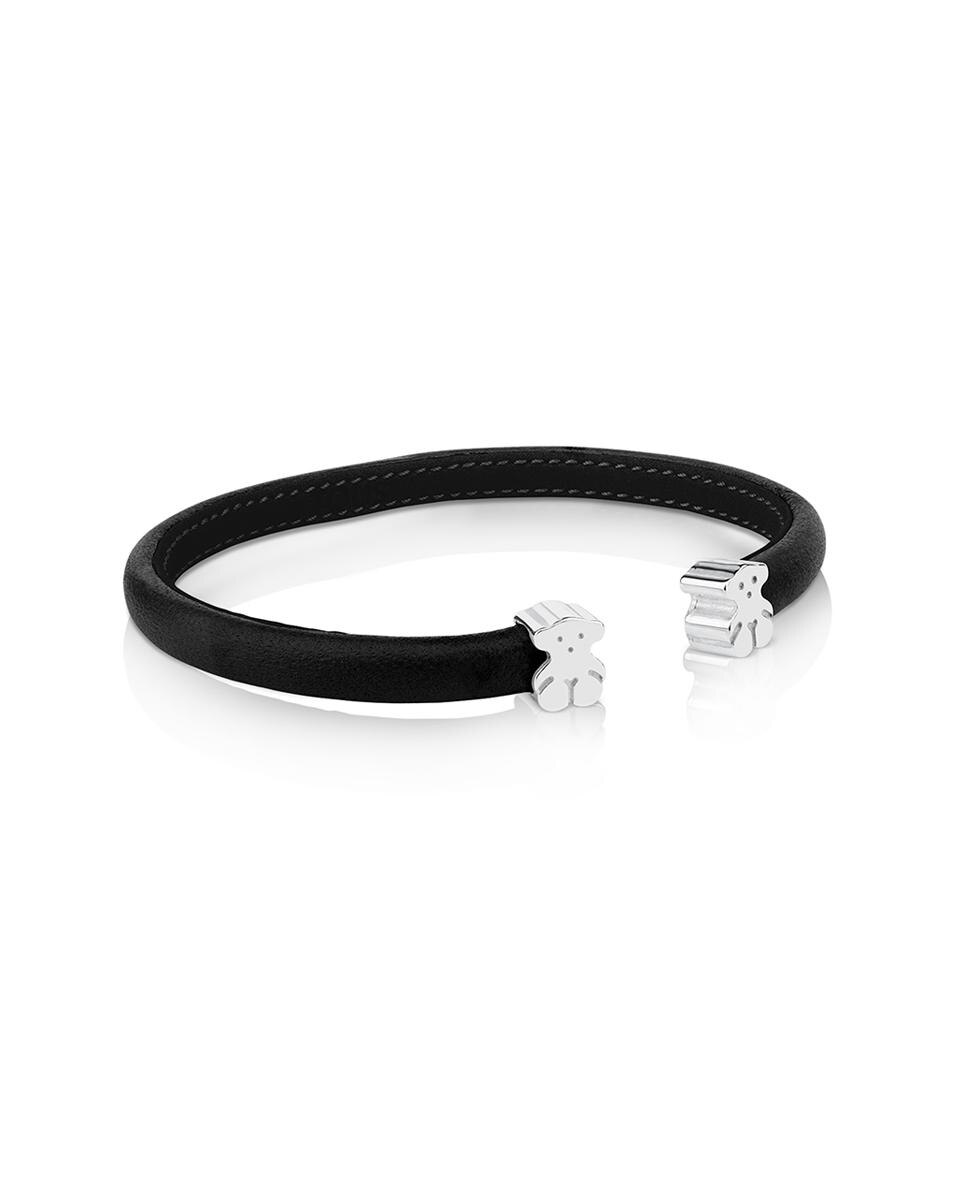 Pulseira Sweet Dolls em Prata de Primeira Lei e Cuero em Preto Preto-1