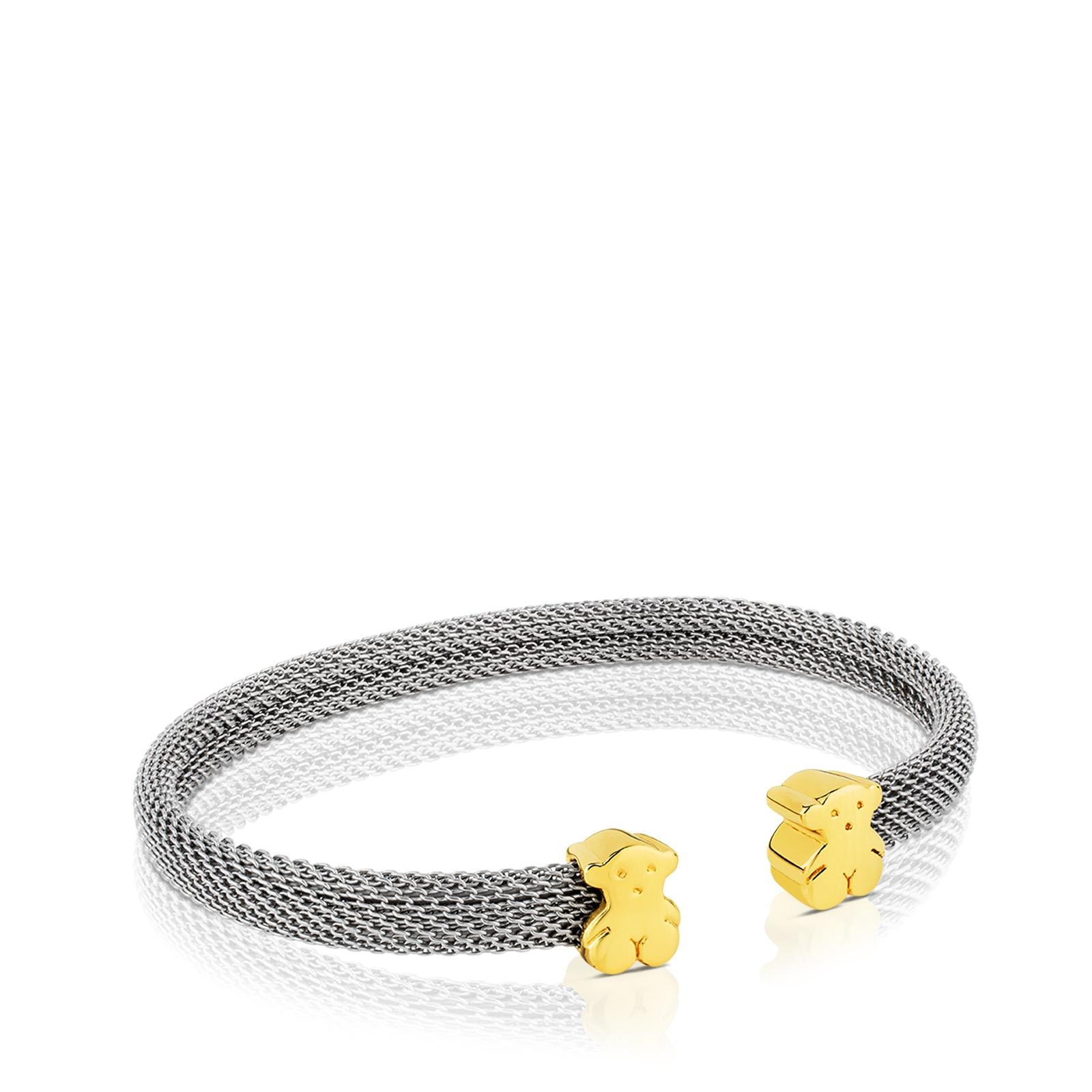 Pulseira Rígida Icon Mesh de Ouro e Aço Multicolor-1