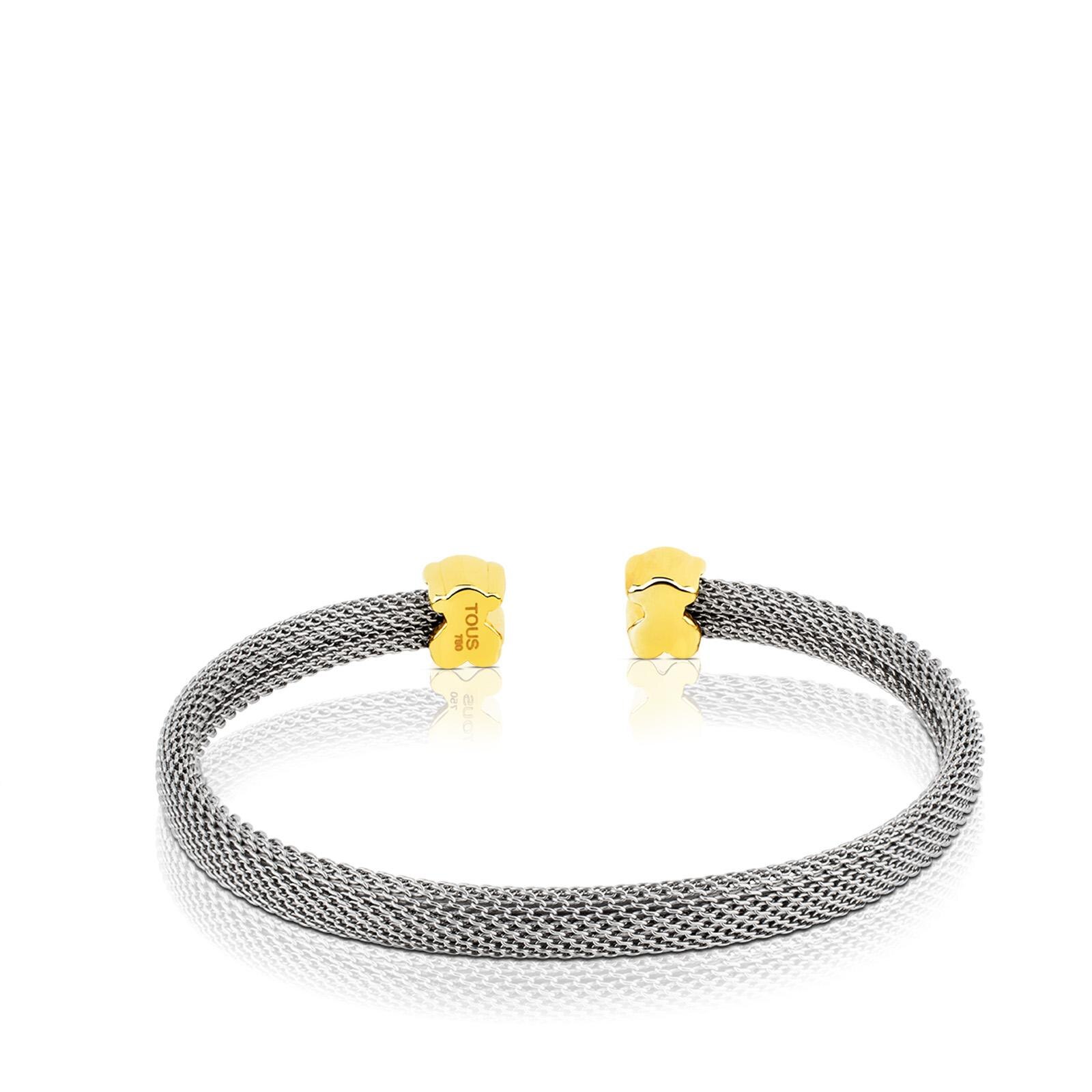 Pulseira Rígida Icon Mesh de Ouro e Aço Multicolor-2