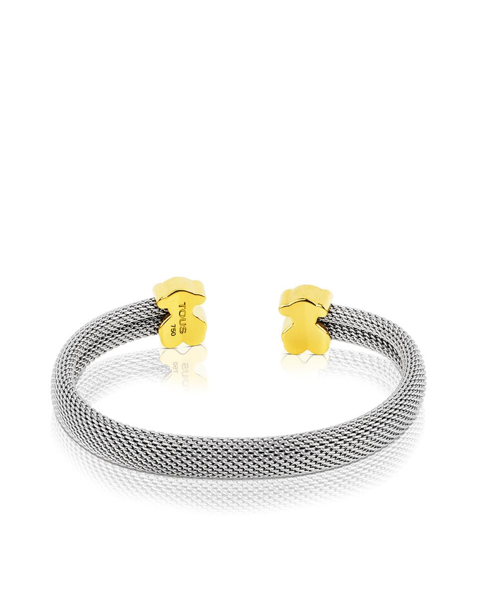 Pulseira Rígida Sweet Dolls de Ouro Amarelo e Aço Dourado-2