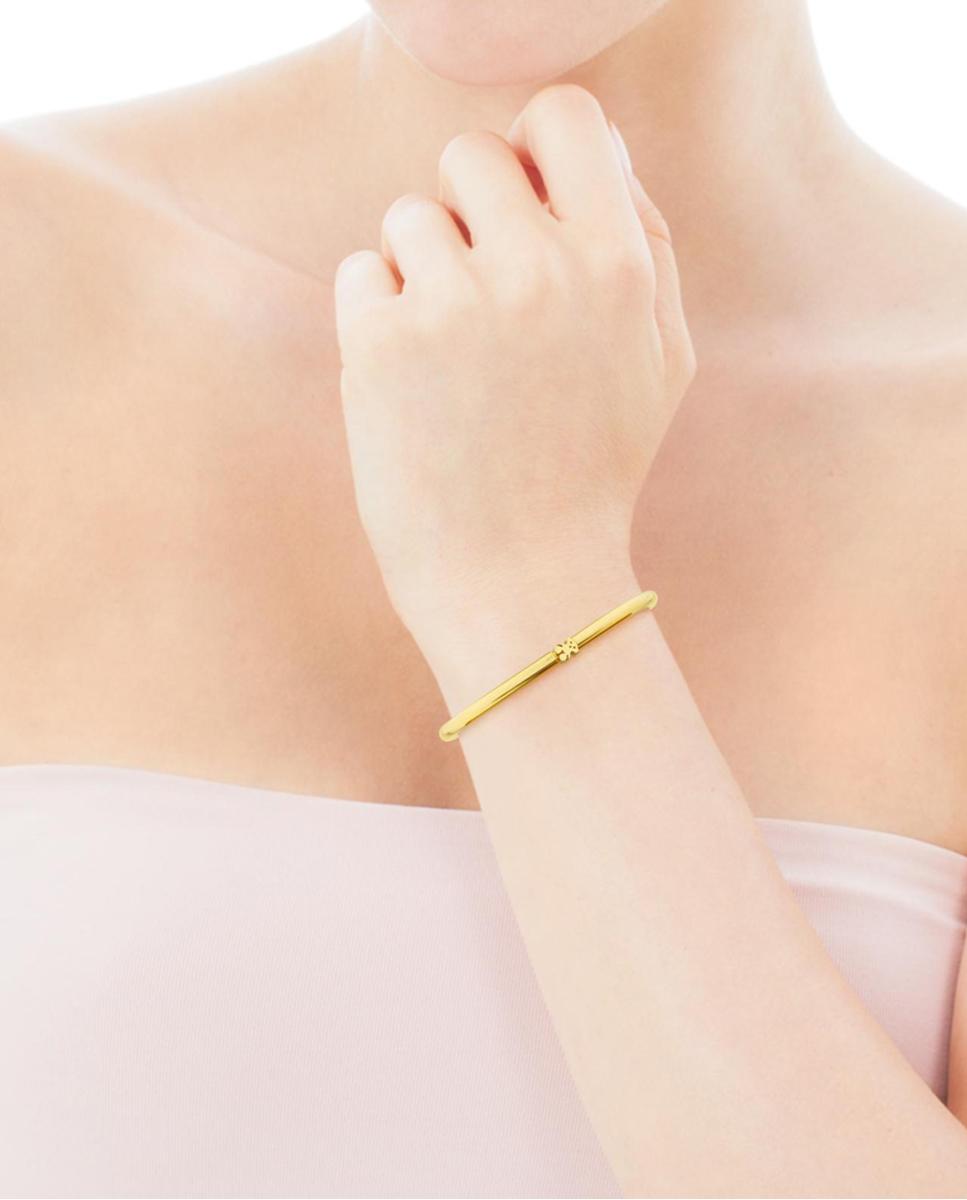 Pulseira Rígida Warm Banhada a Ouro de 18 Kt Sobre Prata Dourado-3