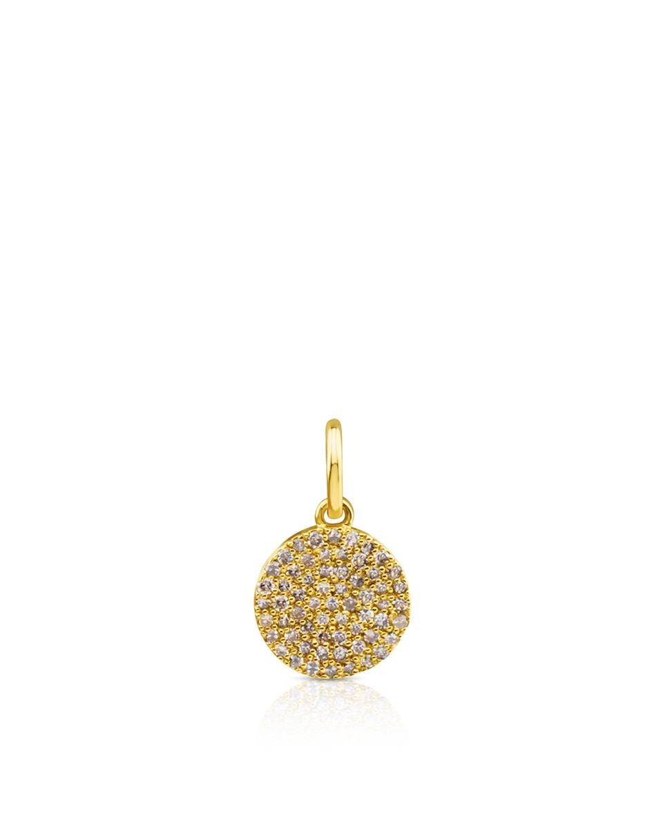 Pingente Gem Power Medalha em Ouro Amarelo com Diamantes Ouro-1