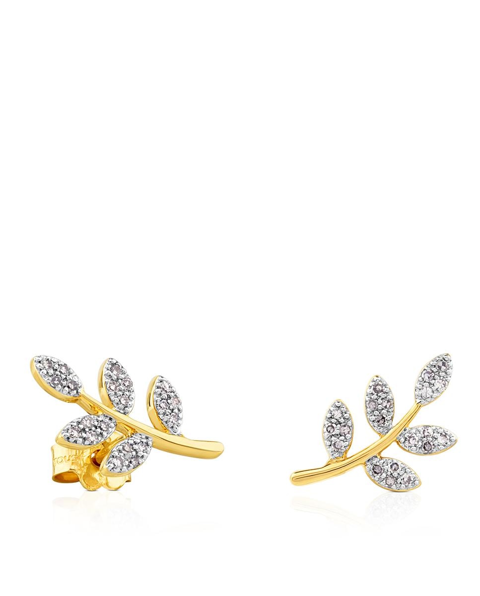Brincos Gem Power de Ouro Amarelo com Diamantes Branco-1