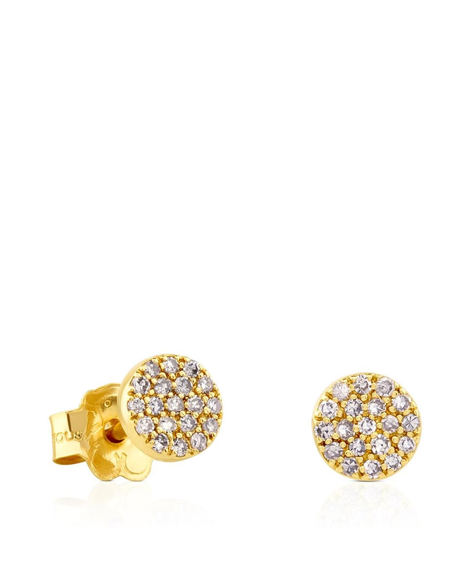 Brincos Gem Power de Ouro Amarelo com Diamantes Branco-1