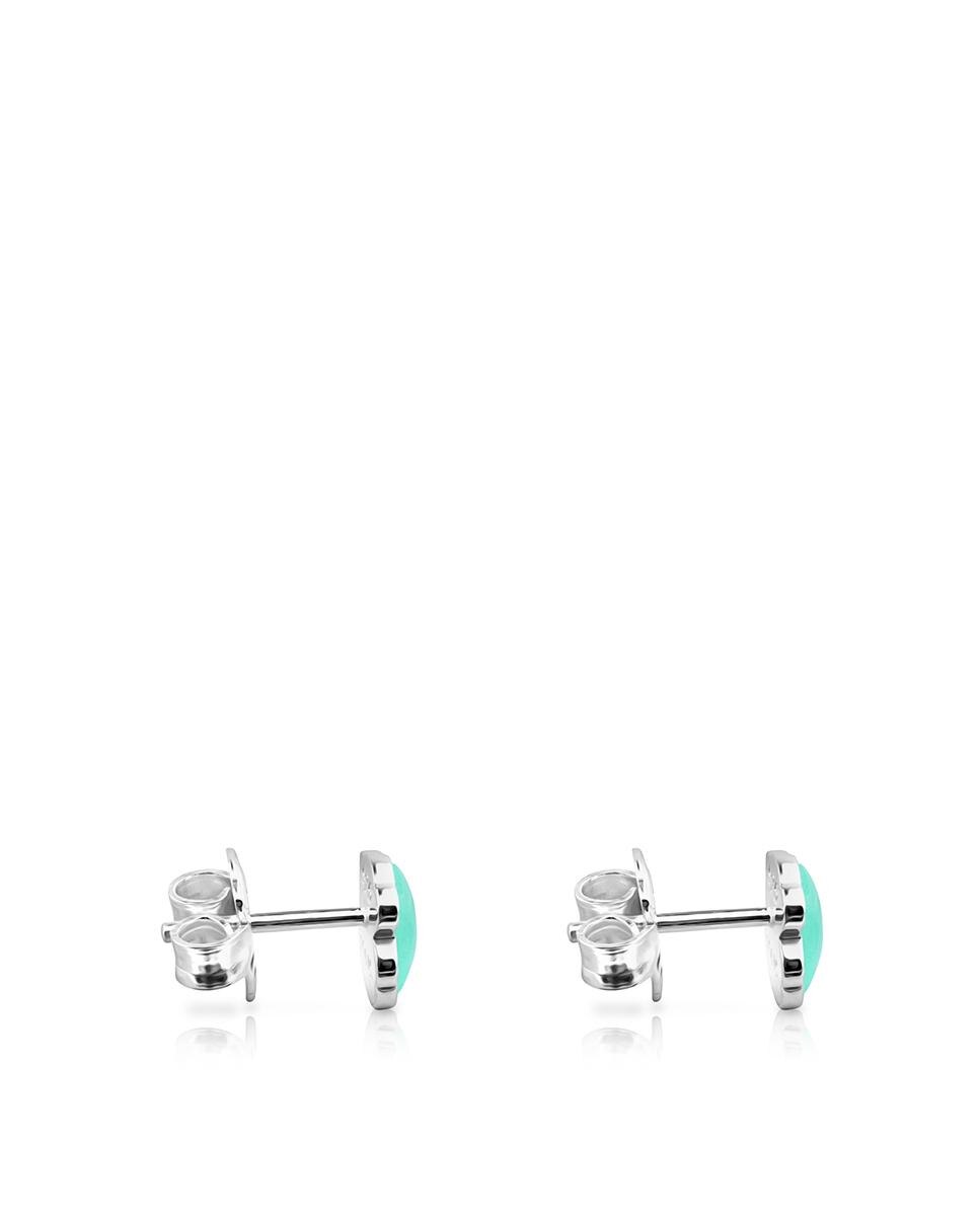 Brincos em Prateado com Amazonita Azul-turquesa-2