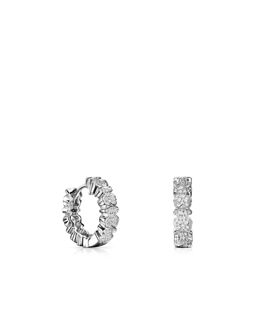 Brincos Icon Gems de Ouro Amarelo e Branco com Diamantes Branco-1