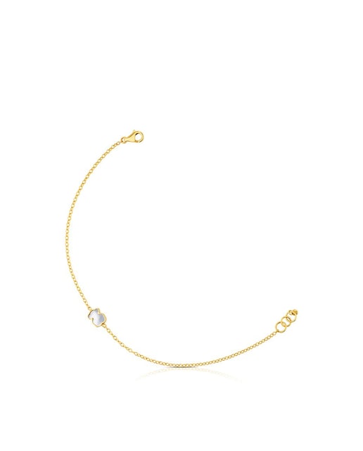Imagem 0 de Pulseira XXS Urso em Ouro Amarelo e Madrepérola