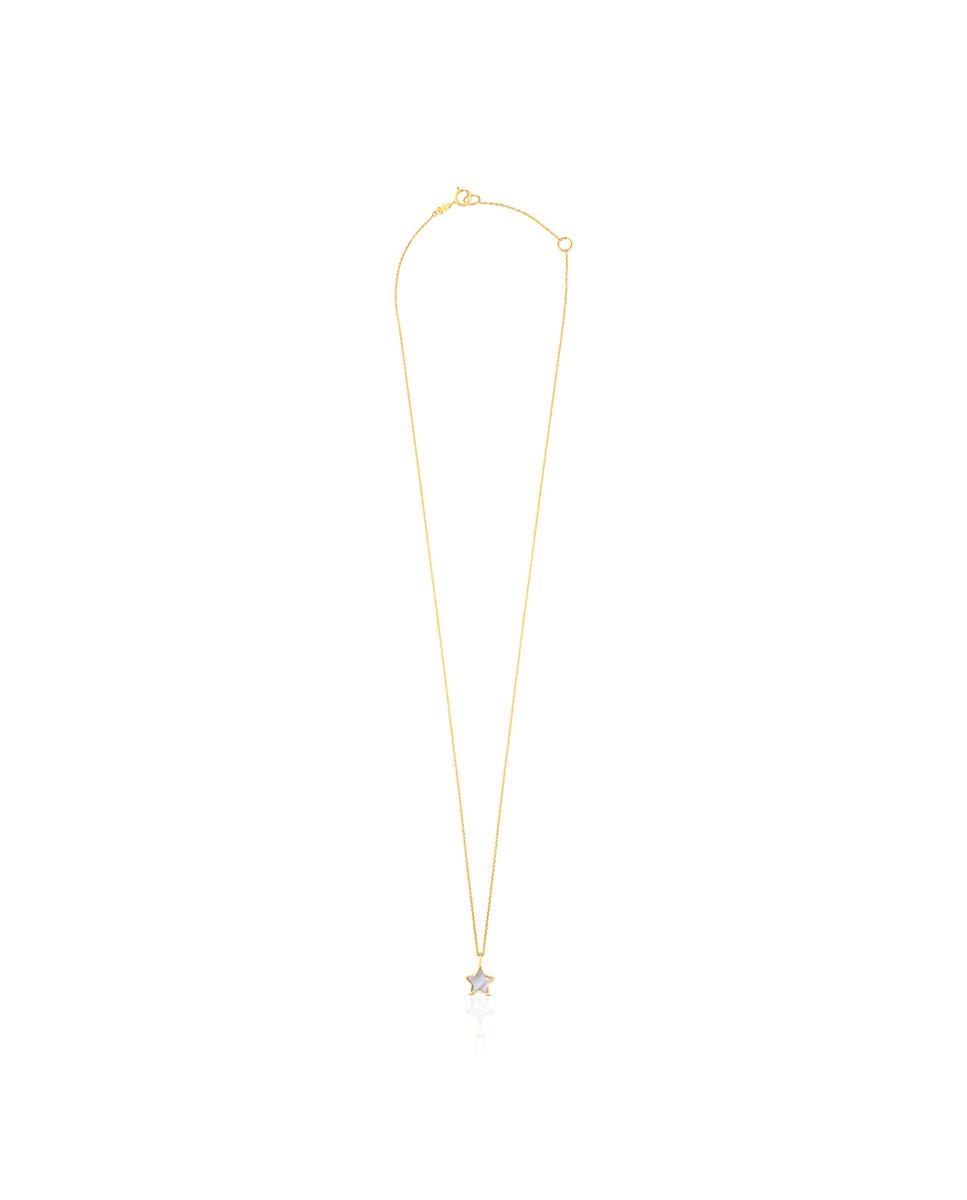 Colar Xxs Estrela de Ouro Amarelo e Madrepérola Cinzento-2