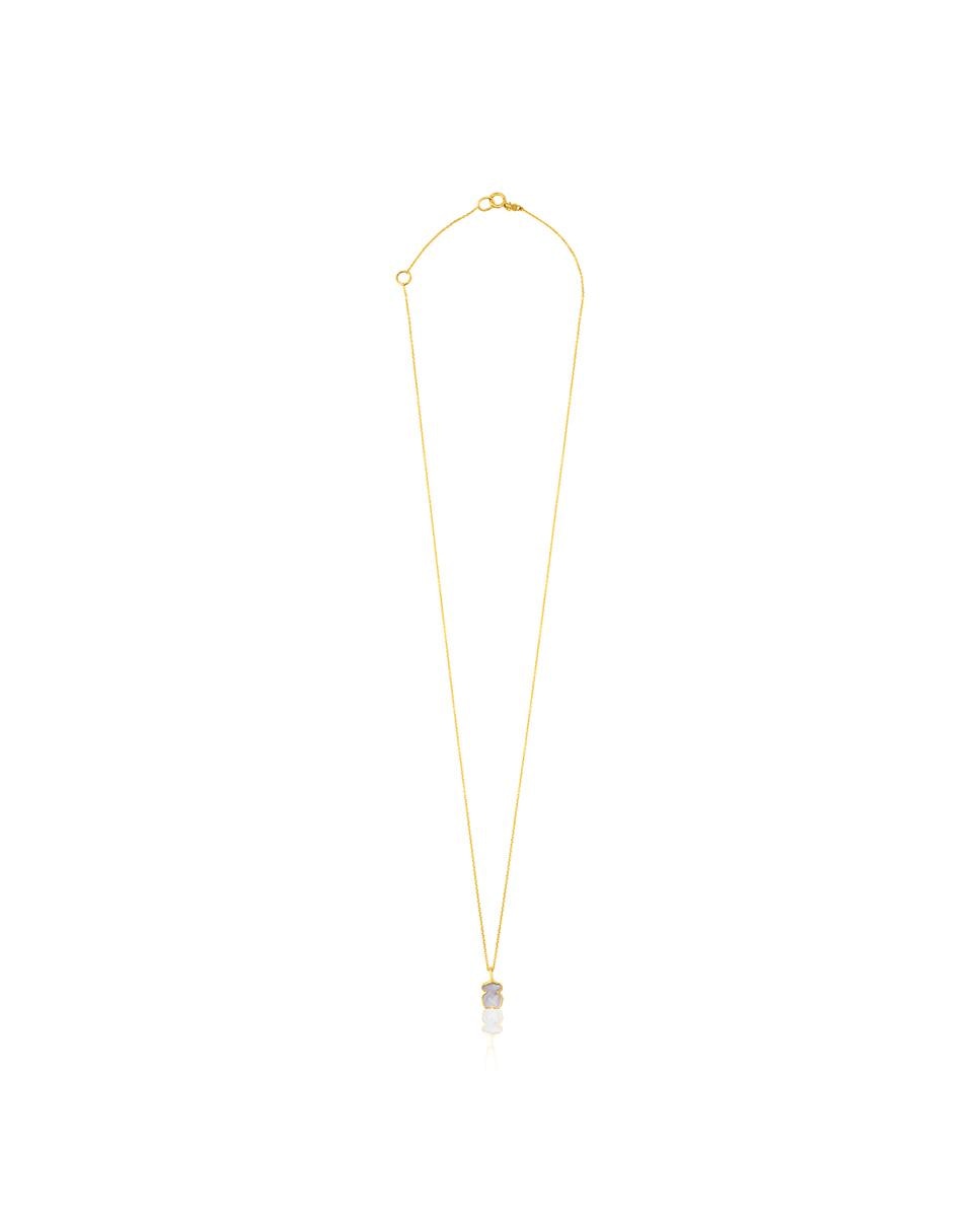 Colar Xxs Urso de Ouro Amarelo e Madrepérola Cinzento-1