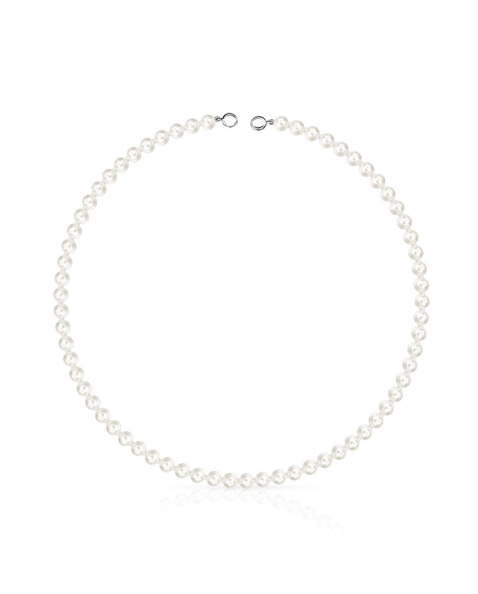 Colar Hold de Pérolas e Prata Branco-1