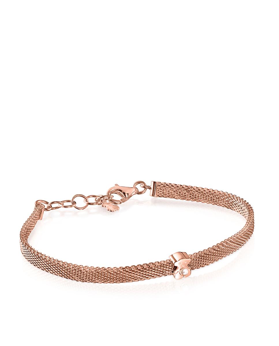 Pulseira Real Sisy em Prata Vermeil Rosa com Pérola Branco-1