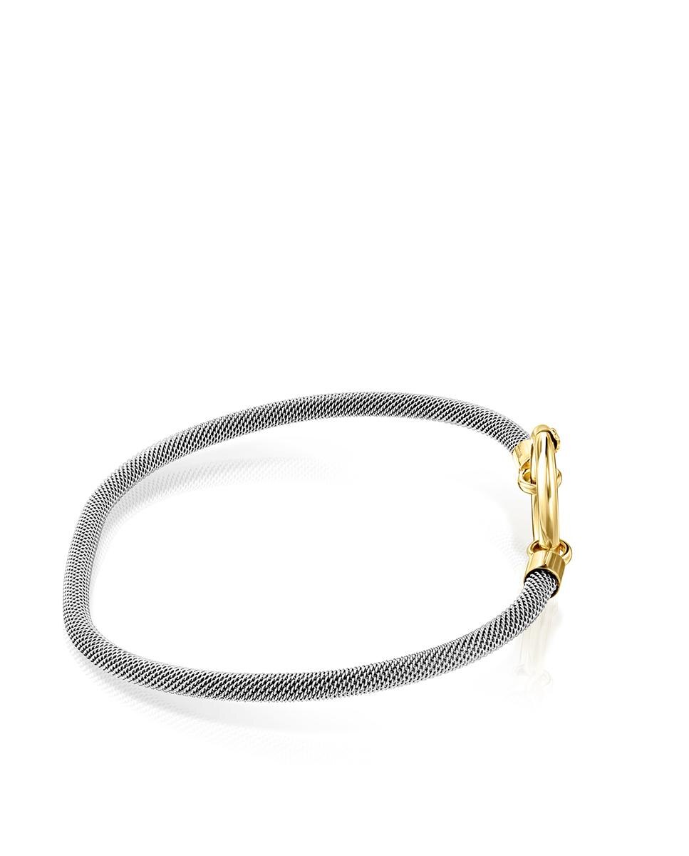 Pulseira de Corrente Hold de Aço e Ouro Amarelo Bicolor-2