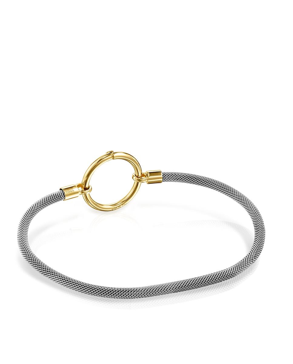 Pulseira de Corrente Hold de Aço e Ouro Amarelo Bicolor-3
