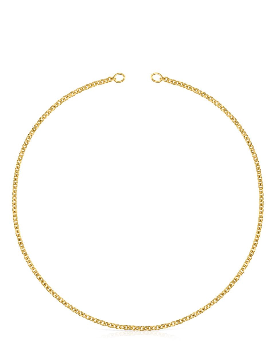 Corrente Hold Banhada a Ouro de 18 Kt Sobre Prata Dourado-1