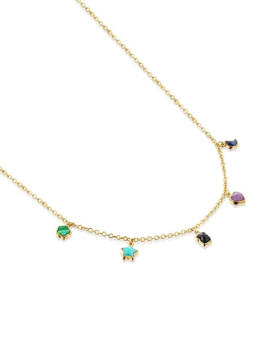 Colar Glory Banhado em Ouro de 18 Kt Sobre Prata com Cinco Motivos Multicolor-3