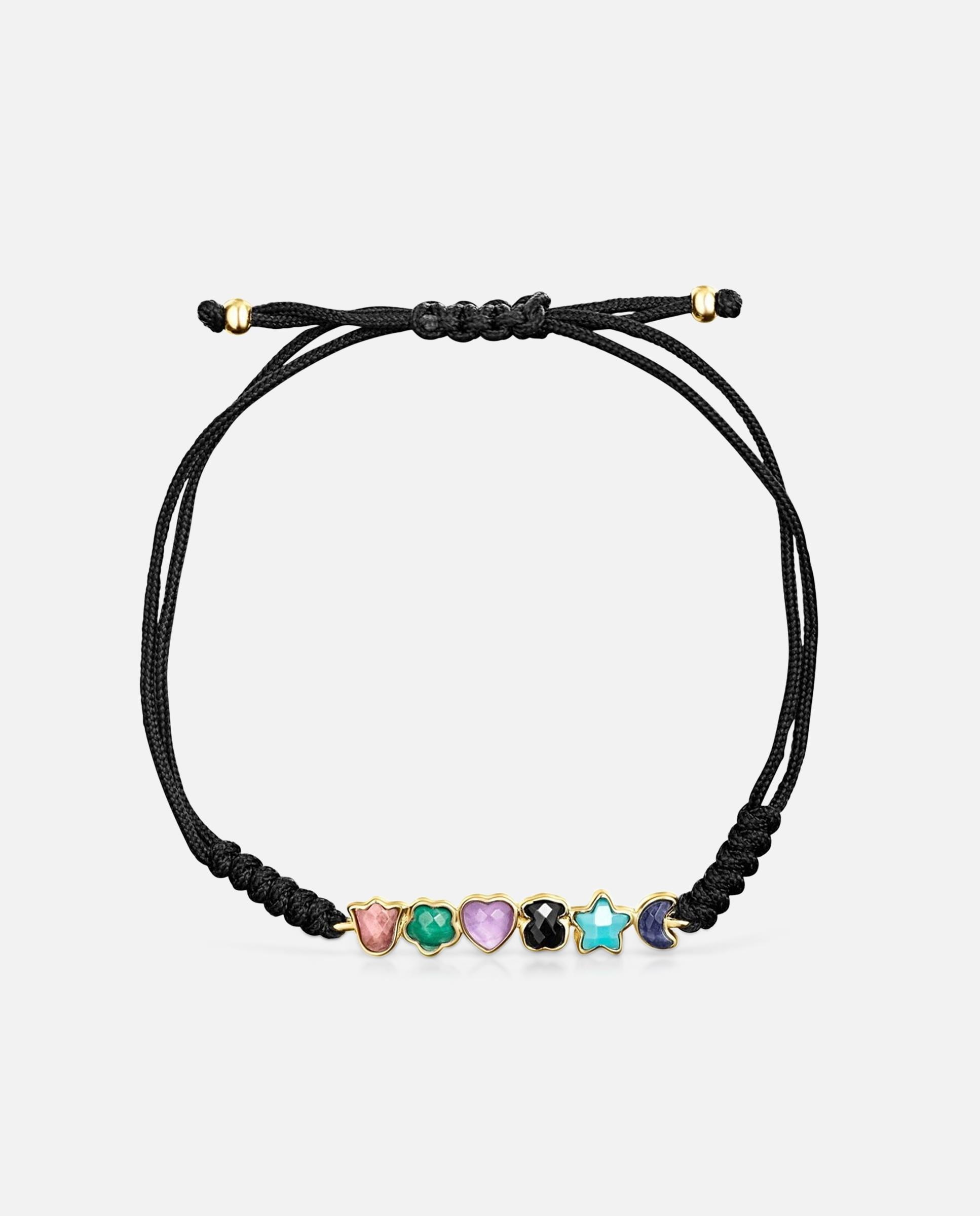 Imagem 0 de Pulseira de Cordão Glory com Banho de Ouro 18 Kt Sobre Prata e Gemas