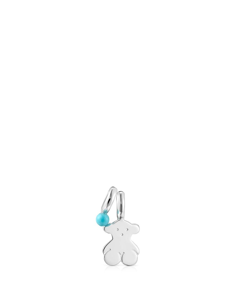 Set de Pendentes Sweet Dolls Urso de Prata e Howlita Azul-1