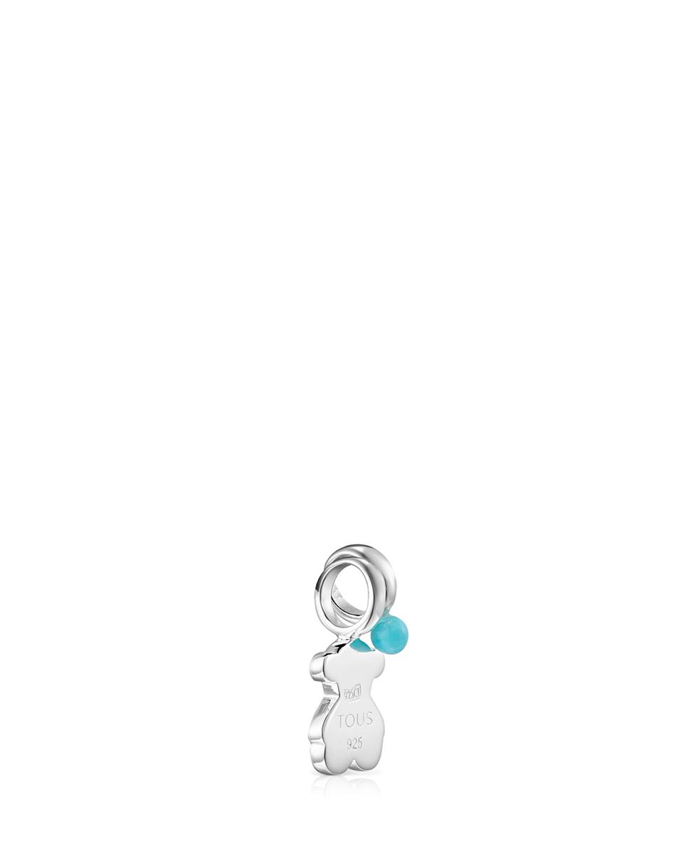 Set de Pendentes Sweet Dolls Urso de Prata e Howlita Azul-3