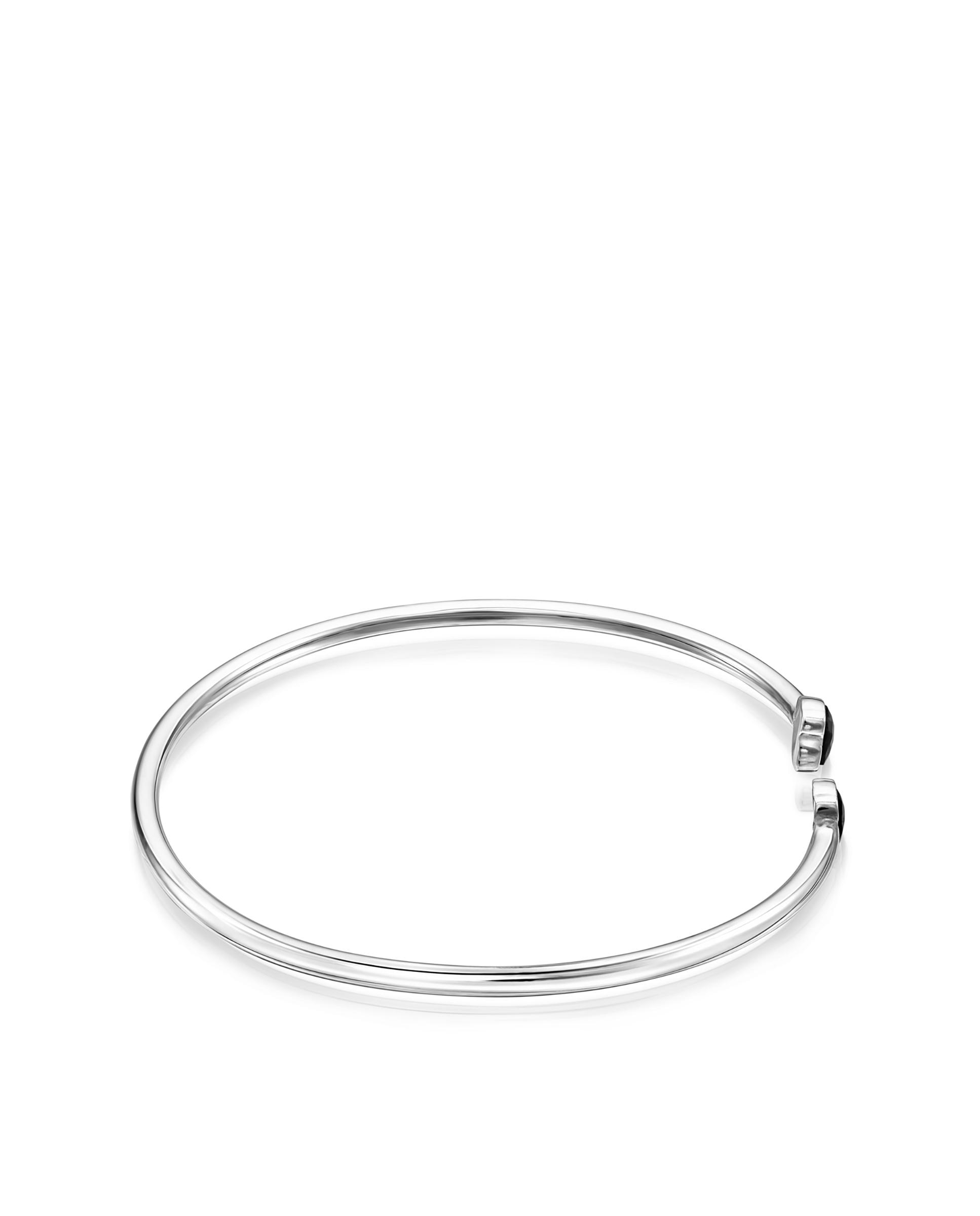 Pulseira Rígida Mini Onix de Prata e Ónix Preto-2