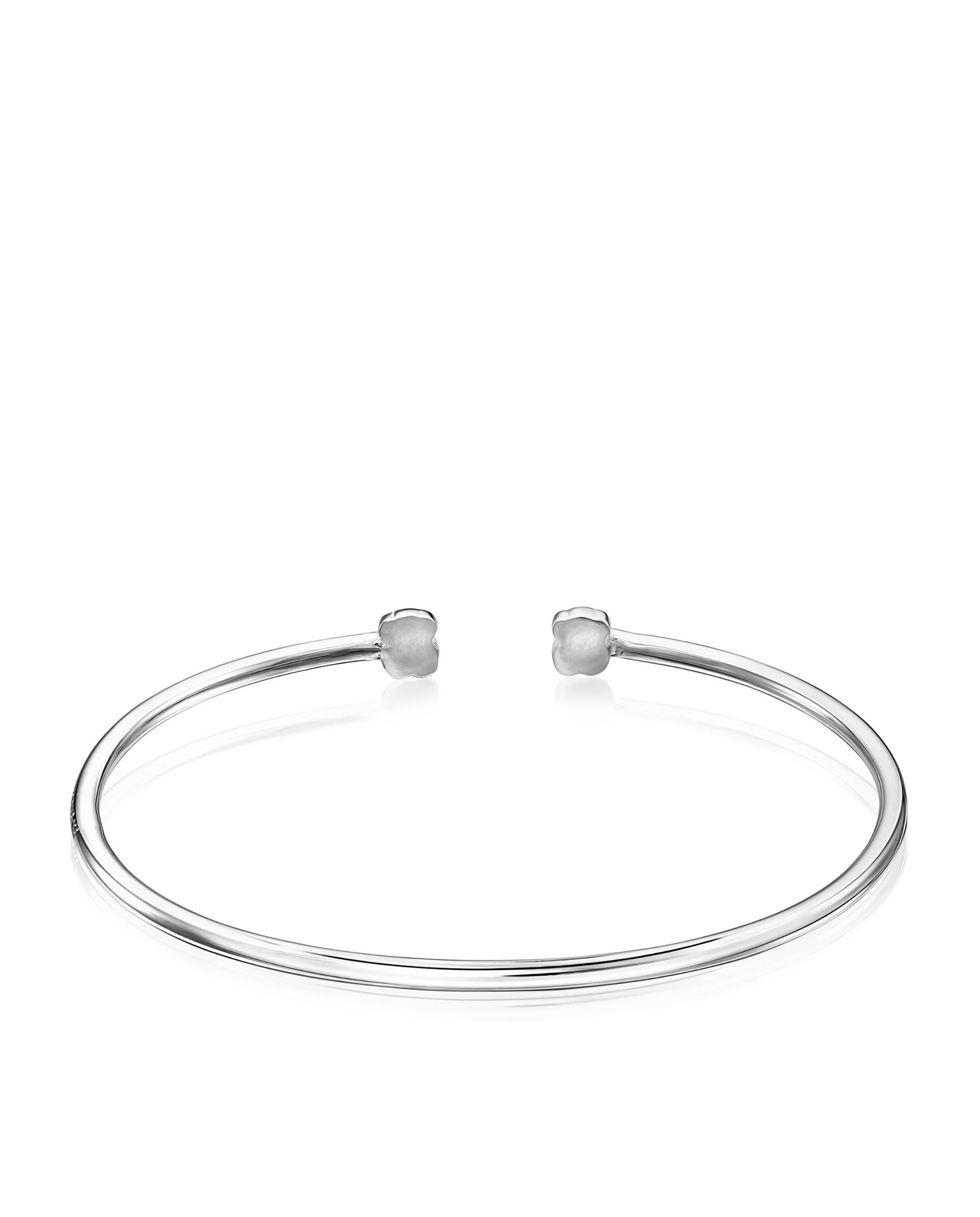 Pulseira Rígida Mini Onix de Prata e Ónix Preto-3