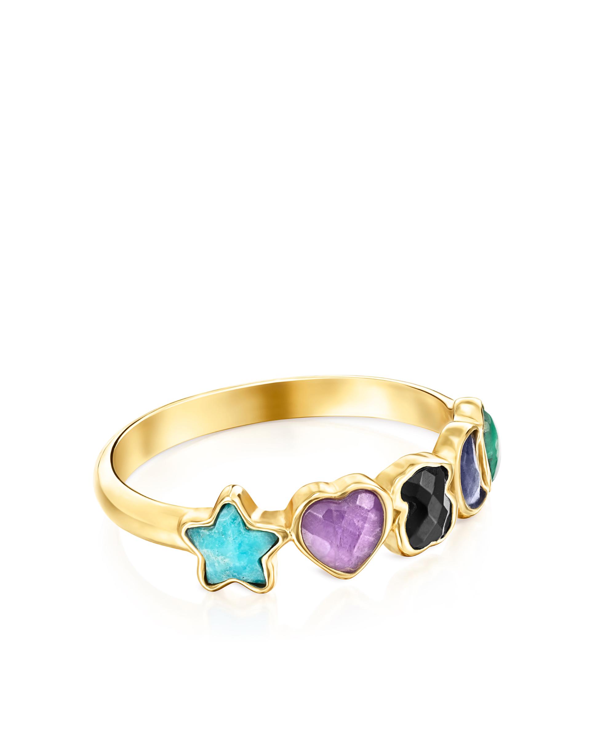 Anel Glory Banhado em Ouro de 18 Kt Sobre Prata com Gemas Multicolor Multicolor-2
