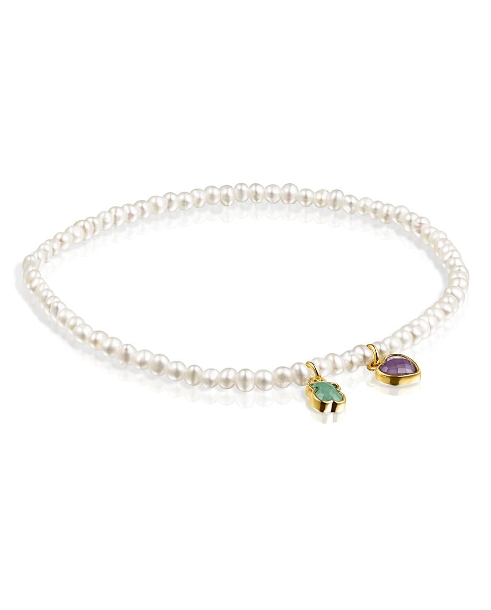 Pulseira Glory de Pérolas Banhada a Ouro 18 Kt Sobre Prata com Pedras Multicolor-1