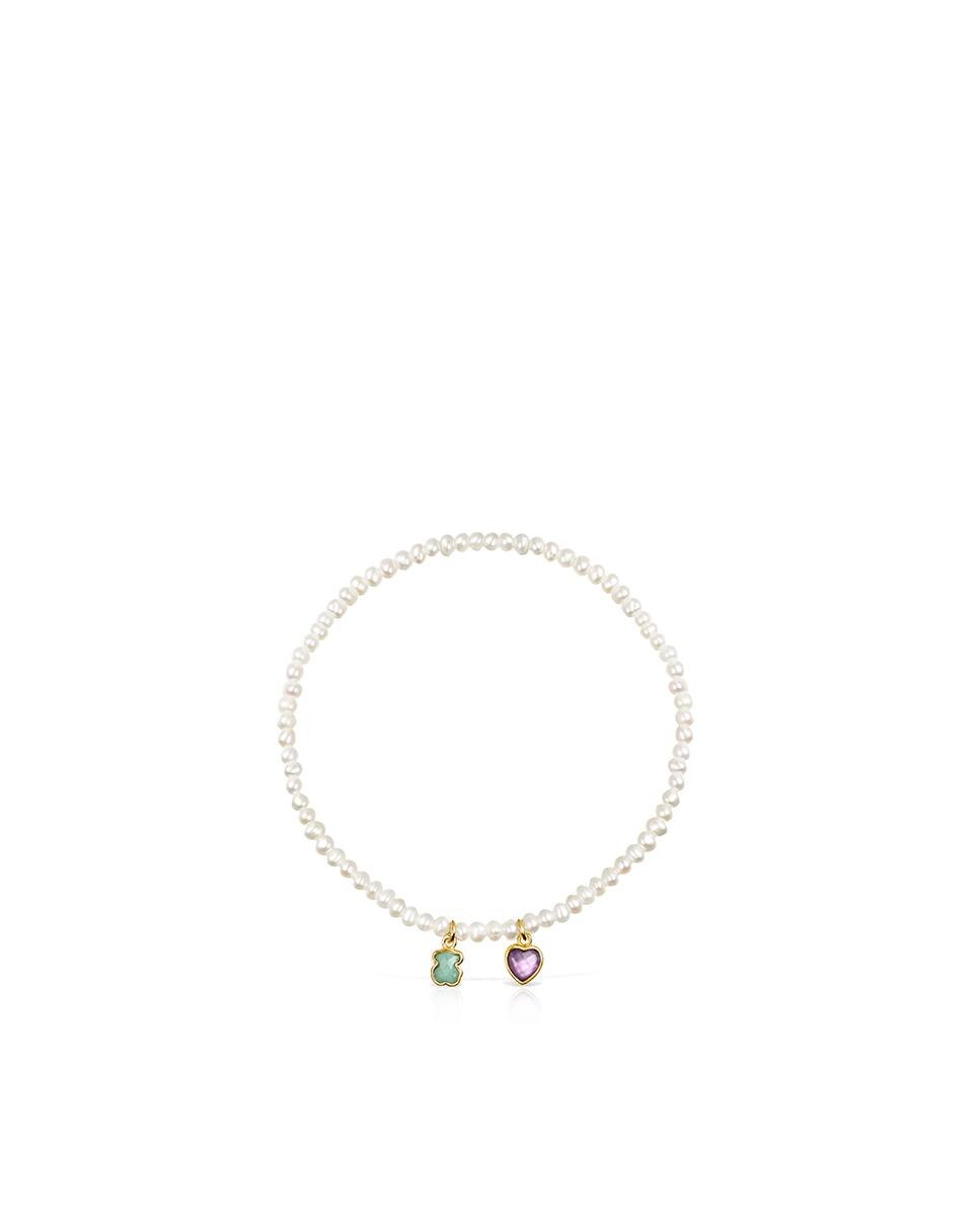 Pulseira Glory de Pérolas Banhada a Ouro 18 Kt Sobre Prata com Pedras Multicolor-2