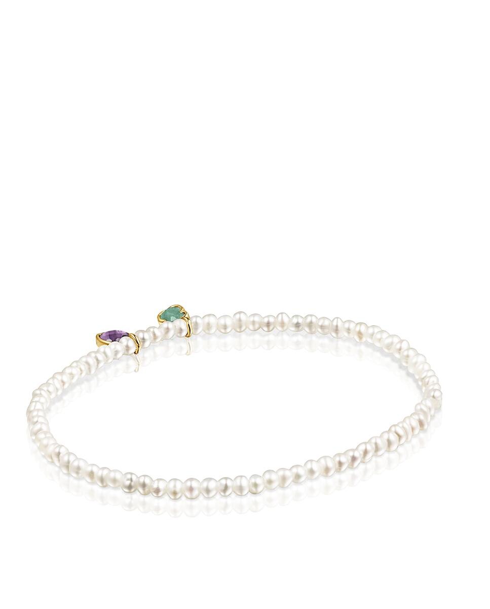 Pulseira Glory de Pérolas Banhada a Ouro 18 Kt Sobre Prata com Pedras Multicolor-3