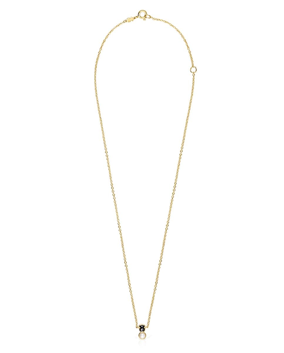 Colar Glory Banhado em Ouro de 18 Kt Sobre Prata com Ônix e Pérola Multicolor-1