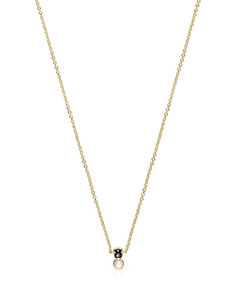 Colar Glory Banhado em Ouro de 18 Kt Sobre Prata com Ônix e Pérola Multicolor-2