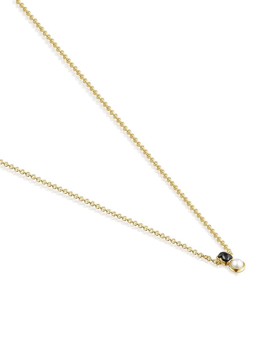 Colar Glory Banhado em Ouro de 18 Kt Sobre Prata com Ônix e Pérola Multicolor-3